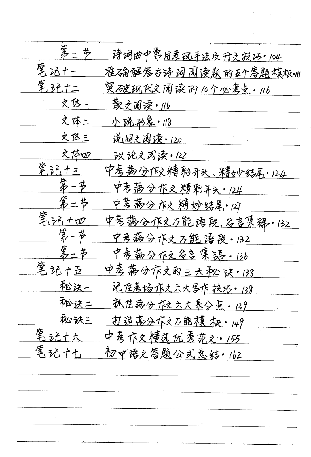 171页初中语文学霸手写笔记首次曝光,跟着学你也能次次高分!