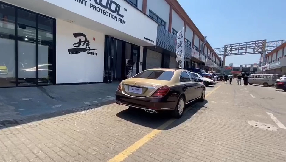 奔驰s双拼改色完工展示