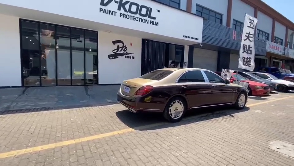 奔驰s双拼改色完工展示