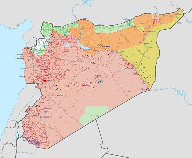 叙利亚控制区图最新图片