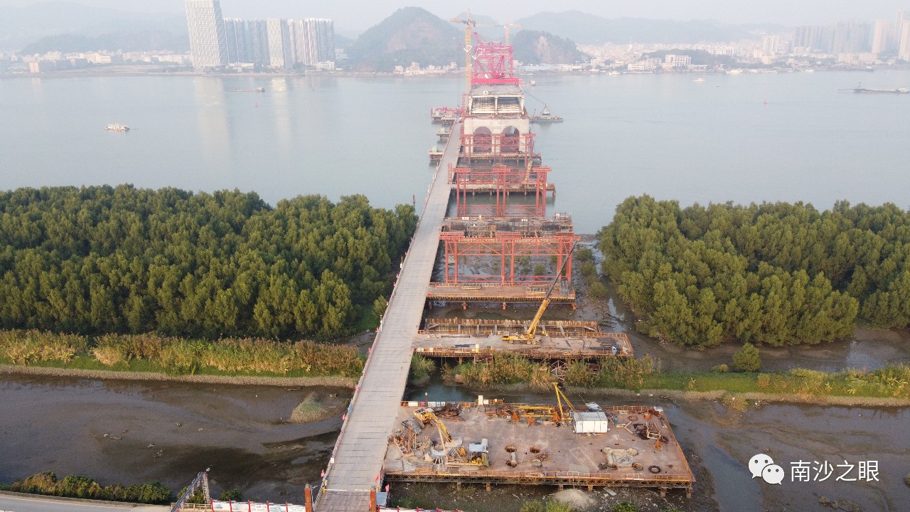 南沙之眼深中通道南沙港鐵路明珠灣大橋萬頃沙交通樞紐合集