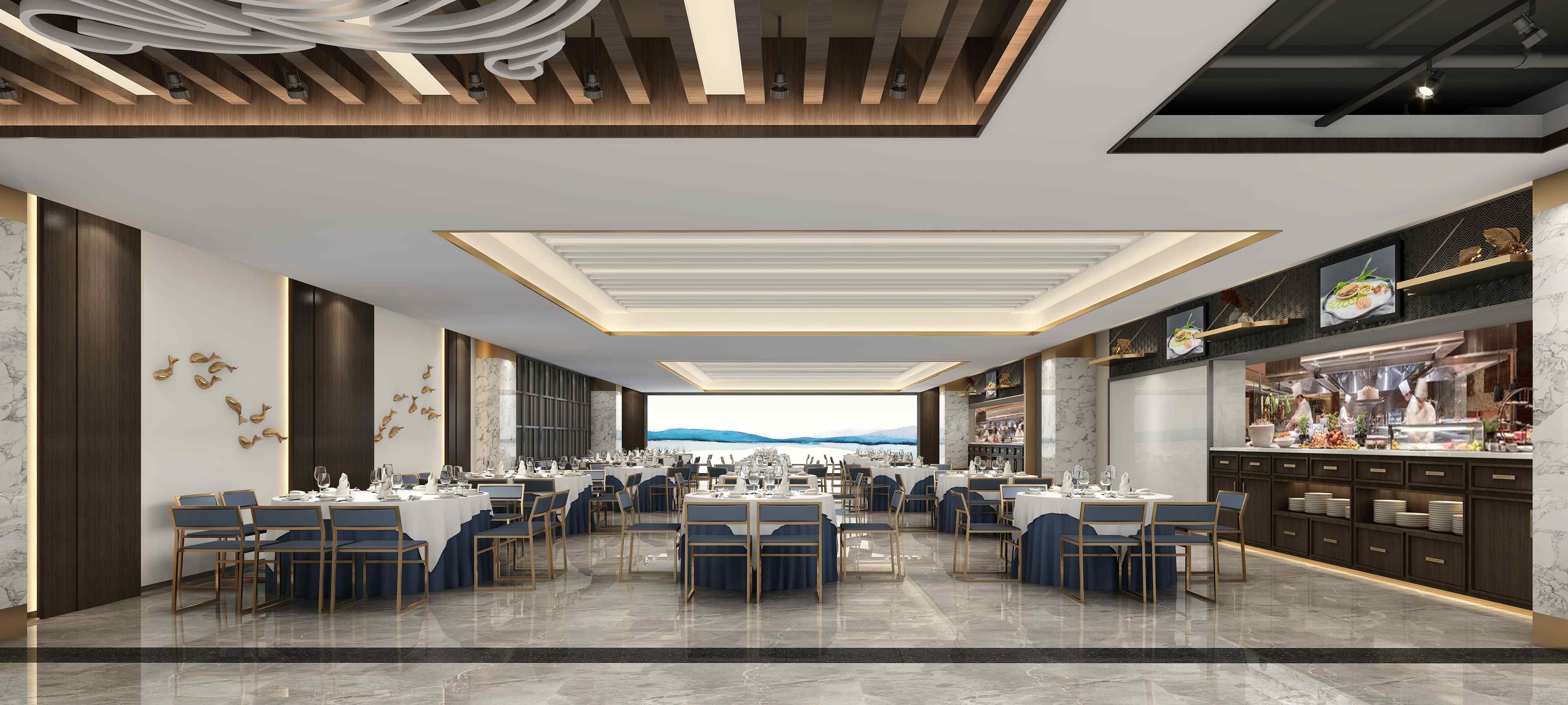 华空间设计原创餐饮空间设计案例裕华海鲜酒店