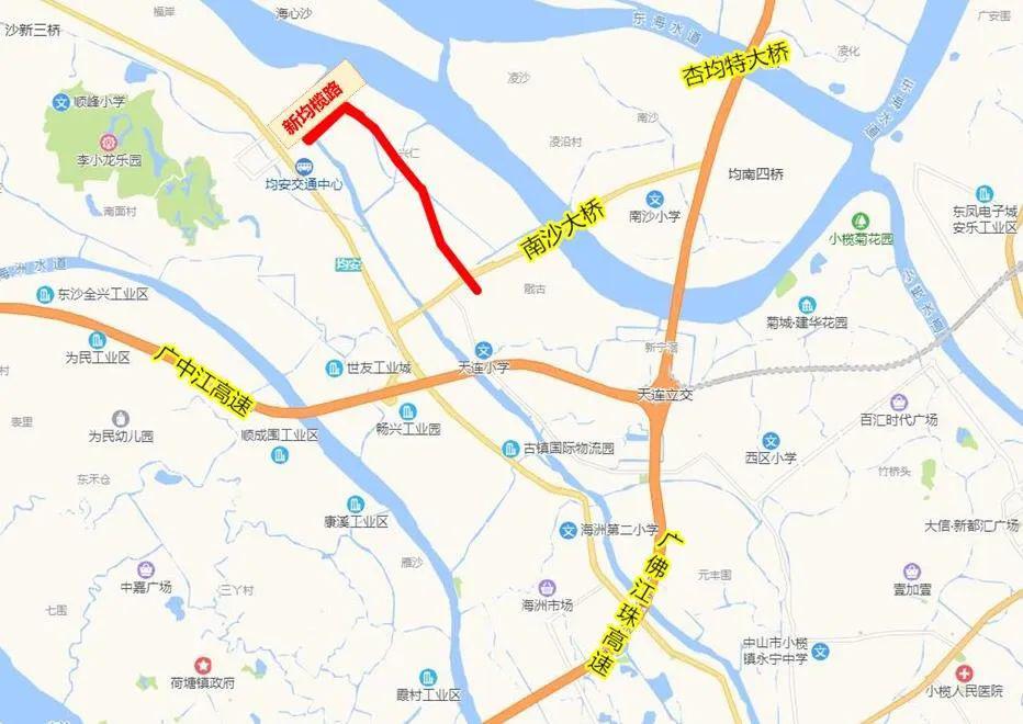 顺德区"内通外畅"的交通路网,加强均安组团与顺德中心城区,中山小榄