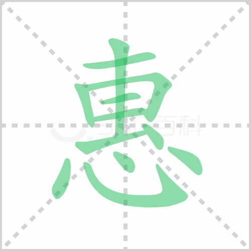 横,竖,横折,横,横,竖,横,点,点,斜钩,点,点惠的笔顺:竖,横折,横,撇,捺