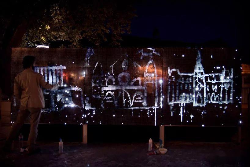 儿童与led墙互动