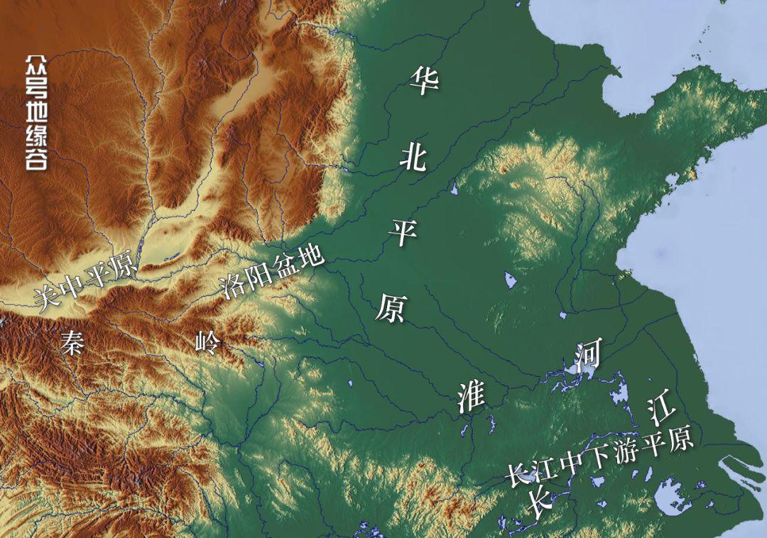 从中国地形来看,北方华北平原连贯,少山陵阻隔,且通过洛阳盆地和山西