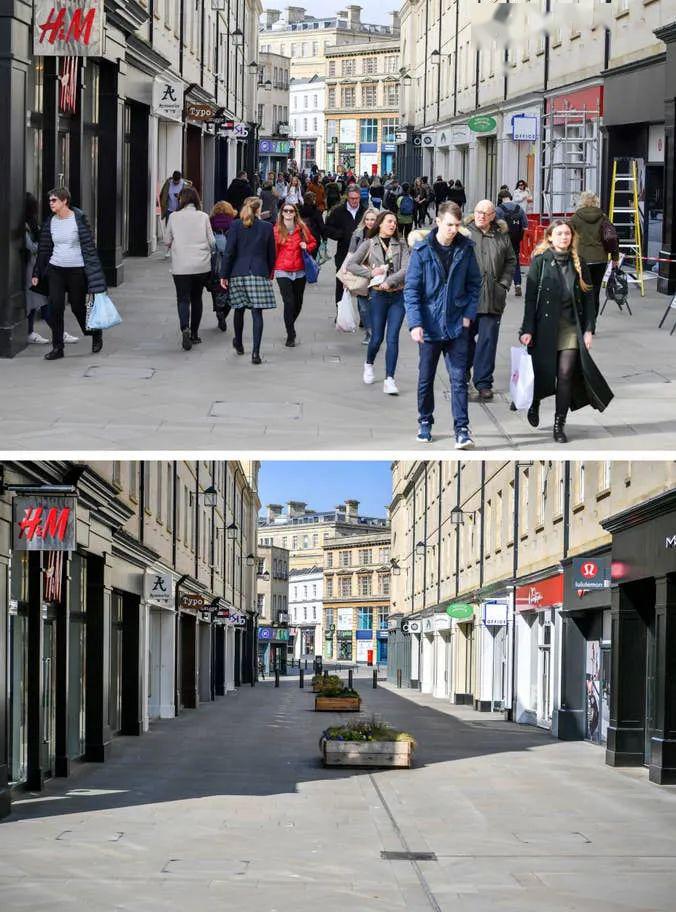 震撼对比50张图片展示英国疫情前后惊人变化