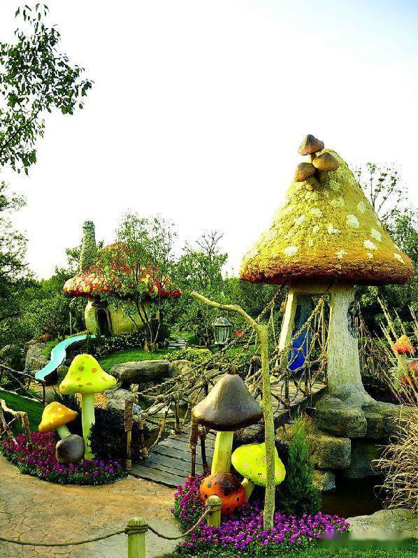 蘑菇城堡山里蘑菇乐园入口设计山里蘑菇乐园小吃车蘑菇城堡区:蘑菇