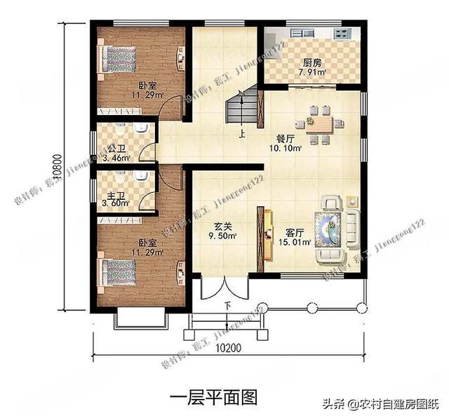 4款方方正正的农村别墅10x10米还带院子实用型和华丽款怎么选