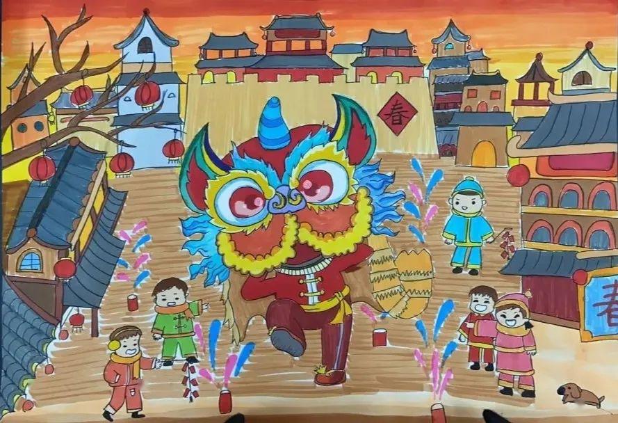 春节是中国传统特色节日,舞狮是春节的传统项目