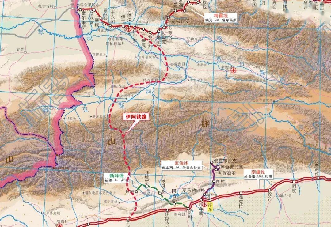 新疆四纵四横铁路规划图片