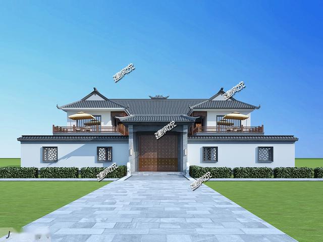 广东湛江村里出了一个牛人建了栋四合院别墅隔壁村的都来拍照