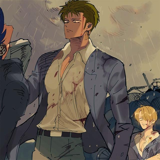 海贼王画师大佬绘制索隆山治的现代生活这个老画风太带感了