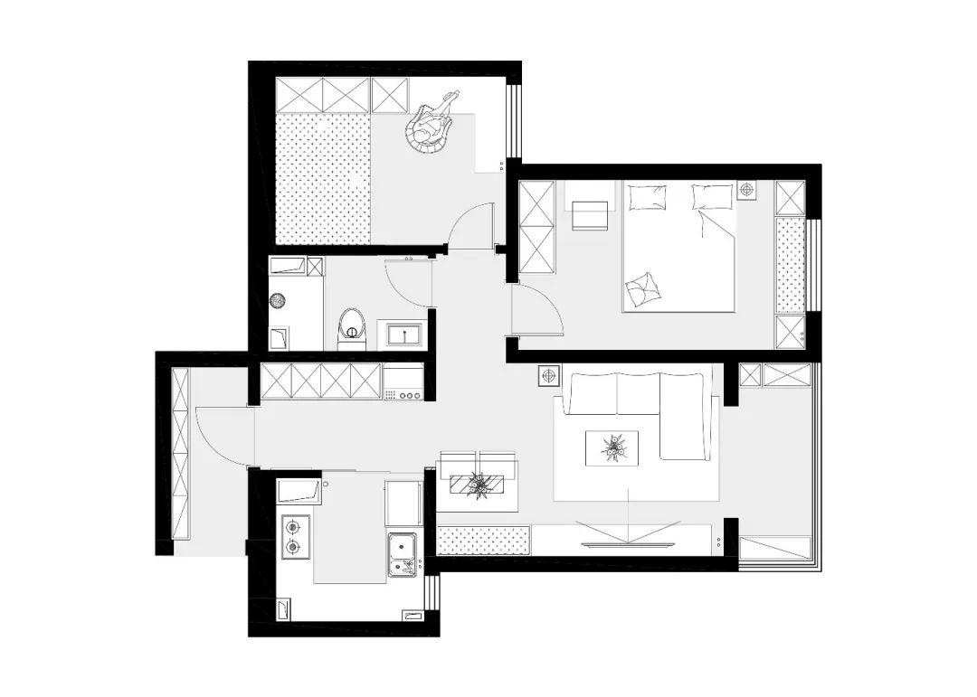 65㎡北欧风小户型,清新有活力!