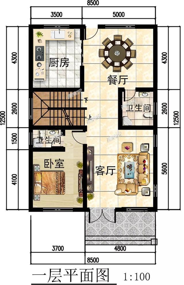 2平方米,开间8.5米,进深12.5米,框架结构,建筑高12.