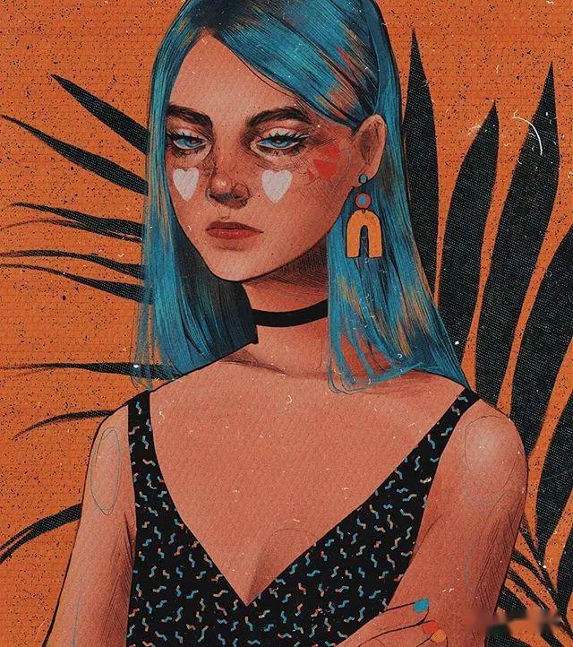 插画vit来一波暗黑系眼神迷离的复古头像