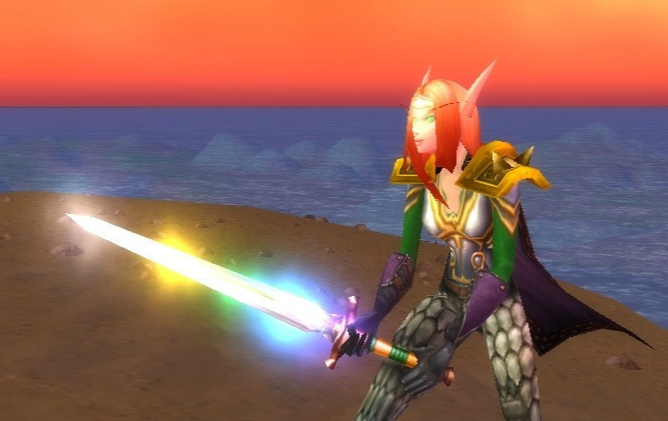 炫彩之剑此剑由荆棘谷的稀有怪金鳞蜥蜴掉落.