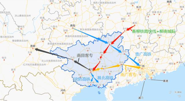 未来8年广西高铁分布图桂林强势升级北海玉林打通广深通道