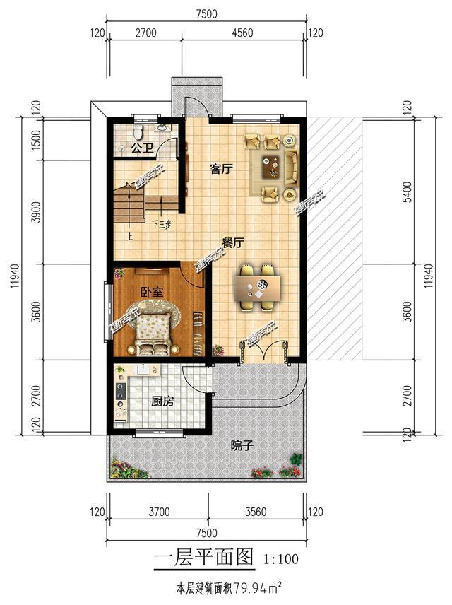 自建房7米x12米设计图图片