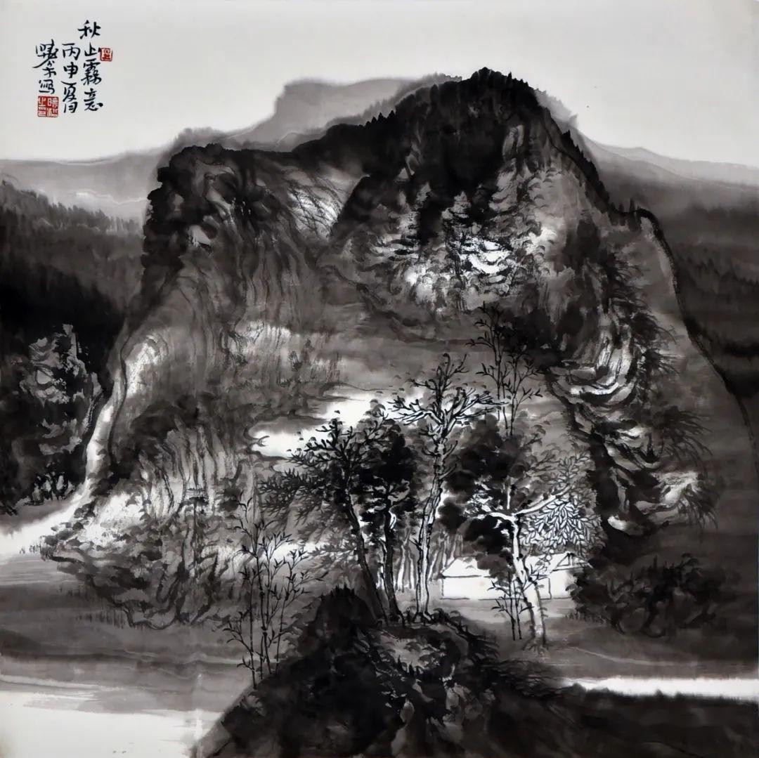 李晓松,中国艺术研究院艺术创作研究院画家,研究员李晓松《秋山雾意》