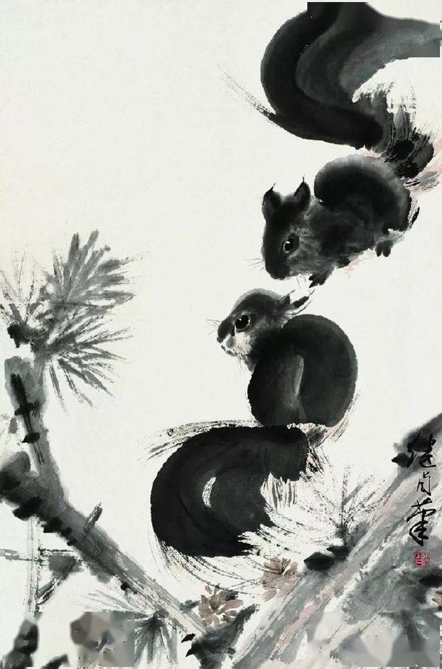 刘继卣画笔下的小松鼠活泼有趣