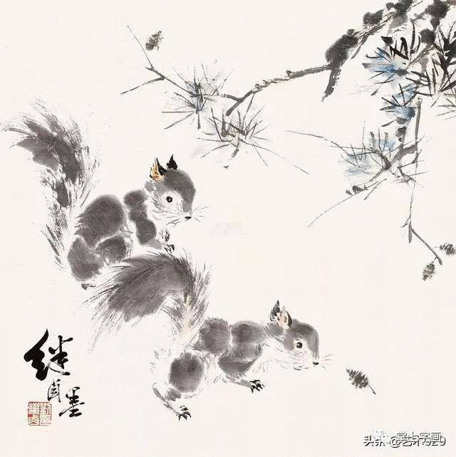 小写意松鼠画法图片