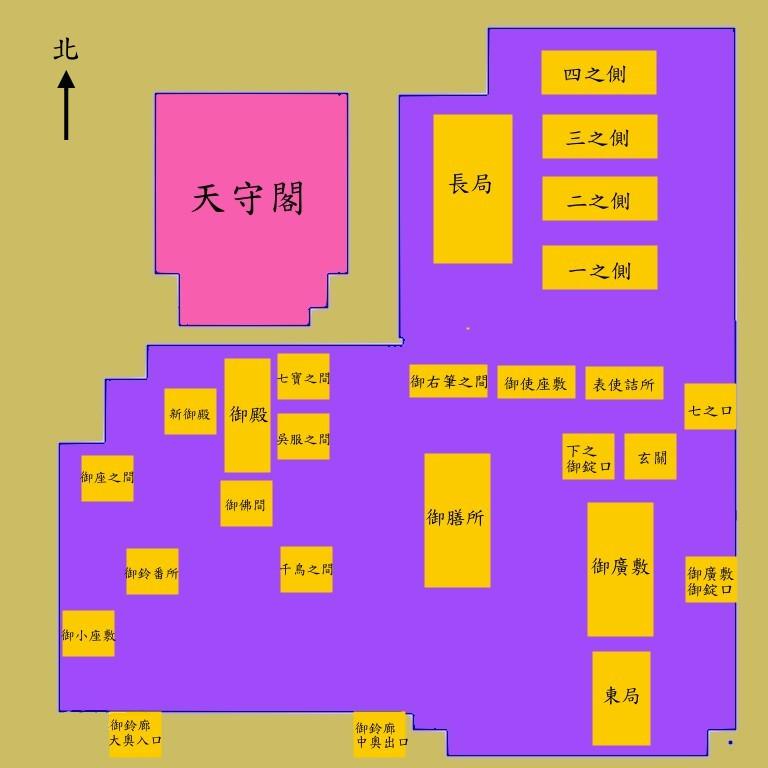 中央图书馆特別文库室)明历大火后再建时的江户城平面图德川时代的江