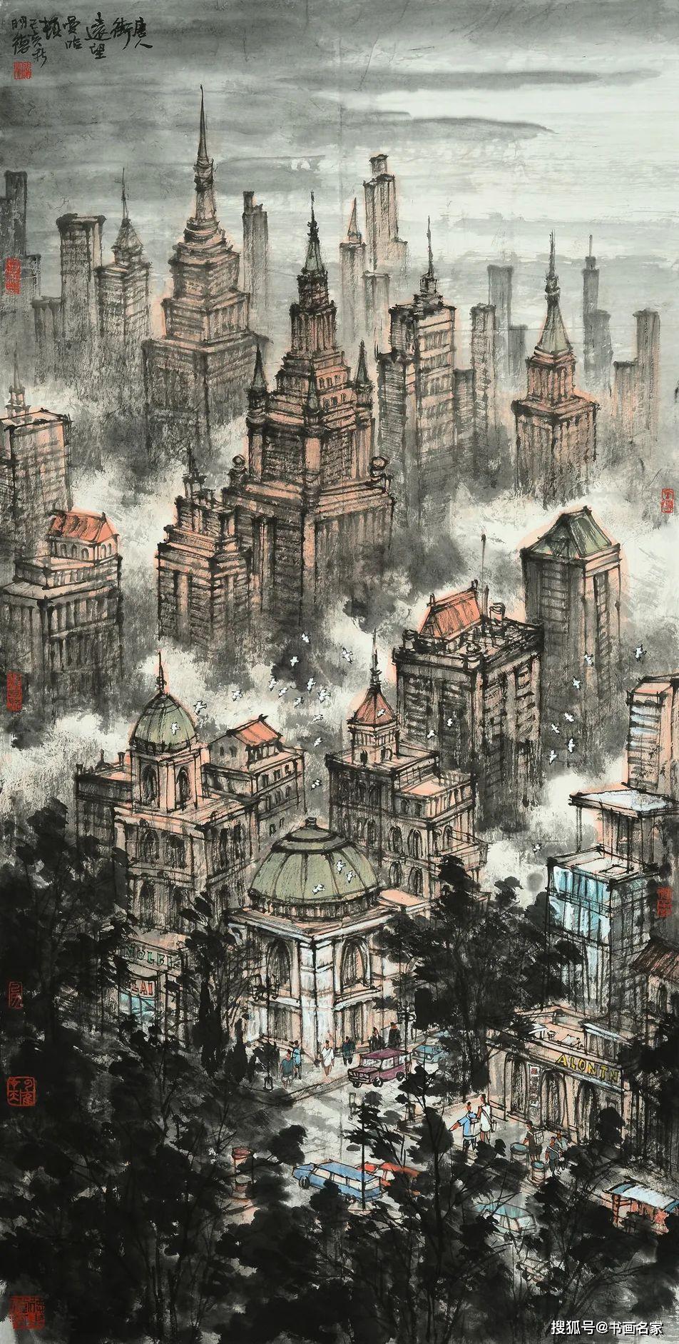 x68cm▲《喜柿秋歌》尺寸:136x68cm▲《远望马六甲印象城建筑中》尺寸