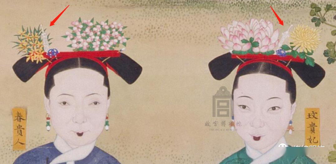 玫贵妃春贵人行乐图轴