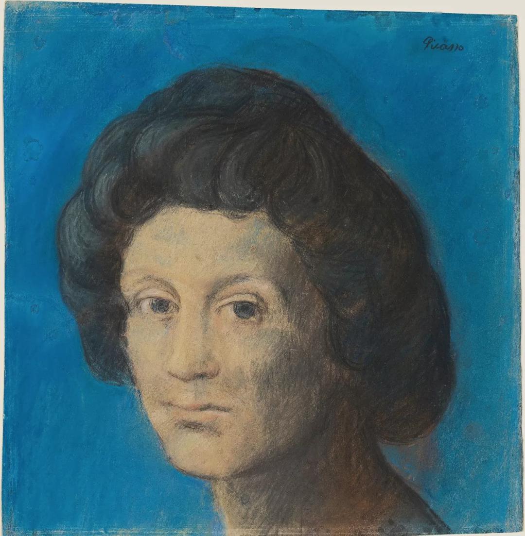 毕加索《女人头像》蜡笔纸本 1903年作近期有消息传出,画廊主拉里