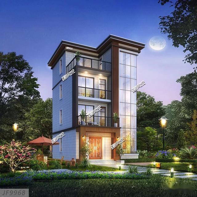 面宽8米占地87平还带空中花园的现代风别墅广东人抢着建