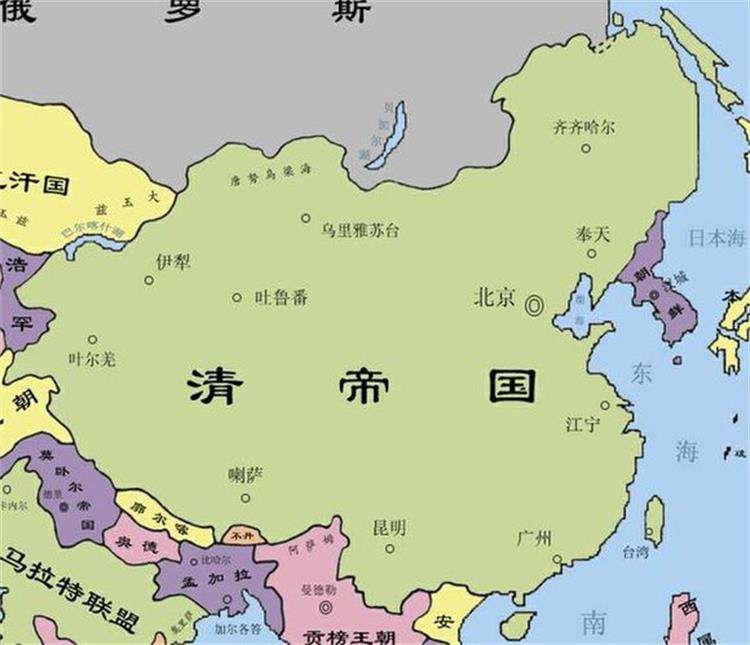 清朝朝版图最大面积图片