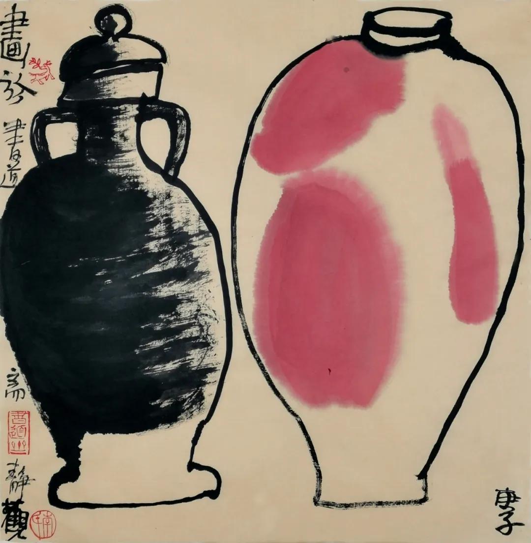 器以载道李静观瓶瓶罐罐碗碗彩墨绘画作品