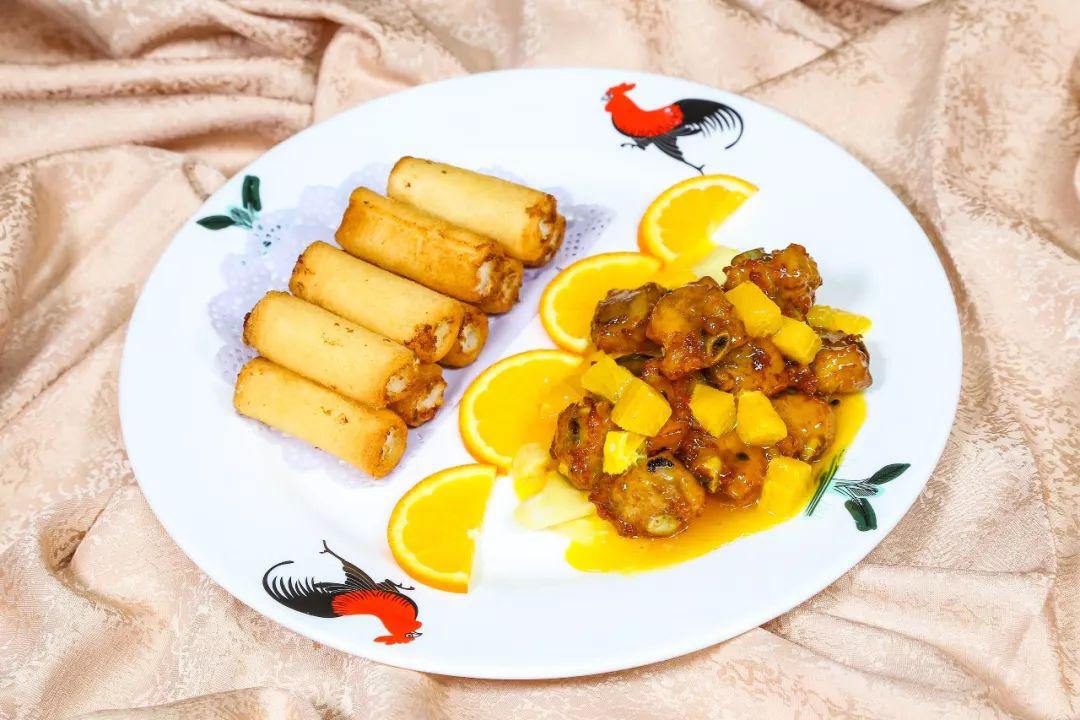 香橙骨拼脆奶■■■■■南乳香炸鸡■■■■■椒盐鸭舌腊肉浮皮煮生蚝