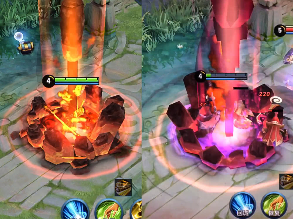 岩浆和岩石都冒出来了,好像火山爆发似的,而地狱火的星传说皮肤幽冥火