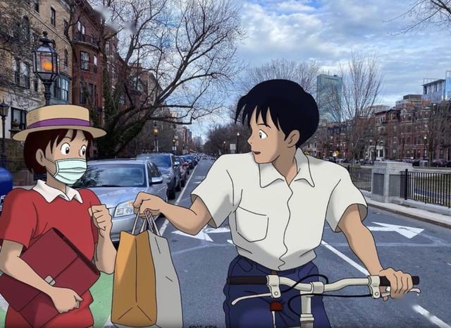 背景图宫崎骏人物走进现实生活