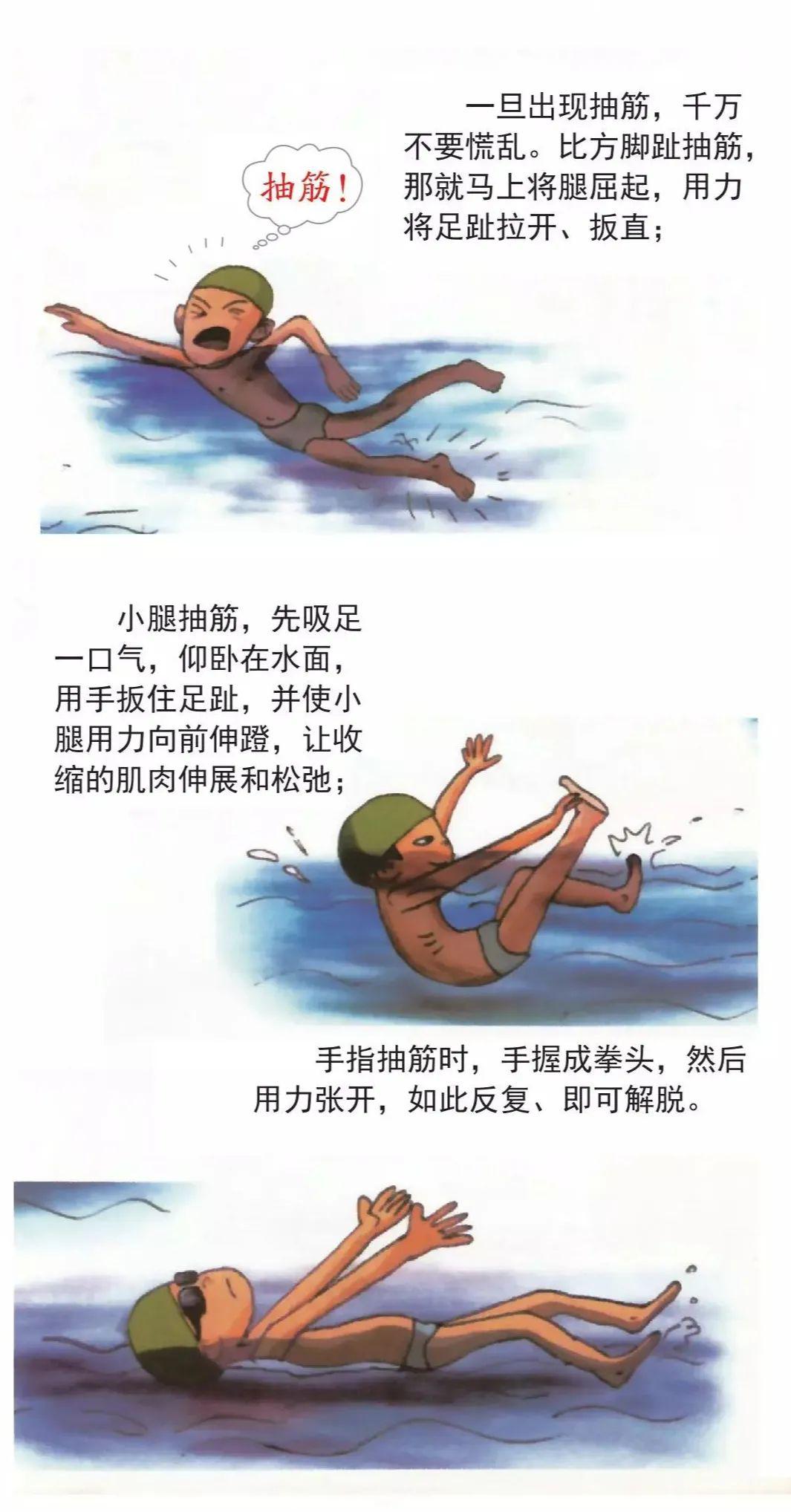 到正规游泳池游泳前要做适当的准备活动,以防抽筋;5.学会