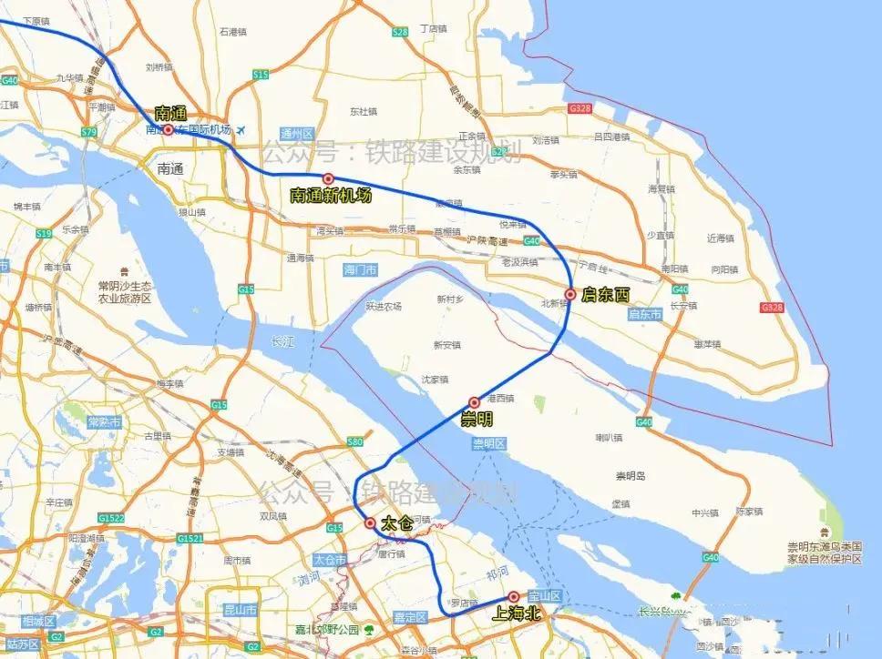 北沿江高铁全线线路方案基本稳定沪崇过江通道进入定测阶段