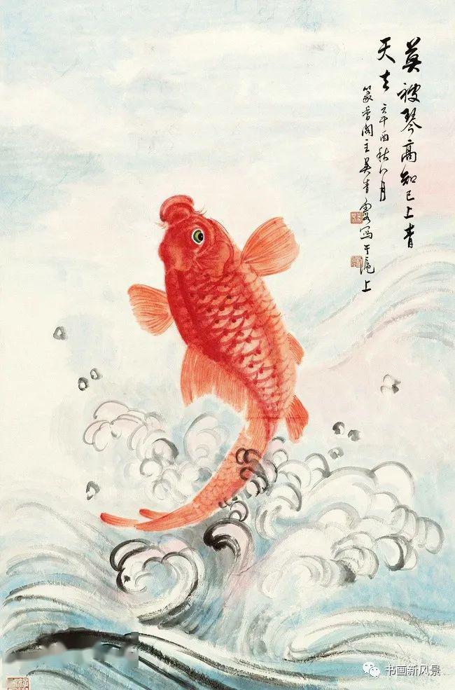吉祥国画鲤鱼跃龙门送给朋友们