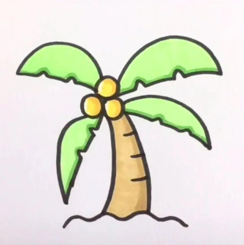 椰子树怎么画一只图片