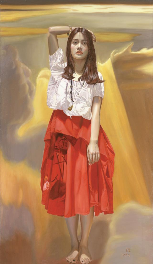 80后艺术家人体油画中的美女成熟而性感