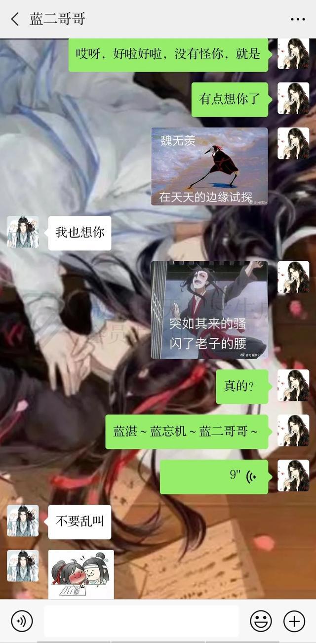 魔道祖师/忘羡 蓝湛和他魏小娇妻的婚后微信聊天记录