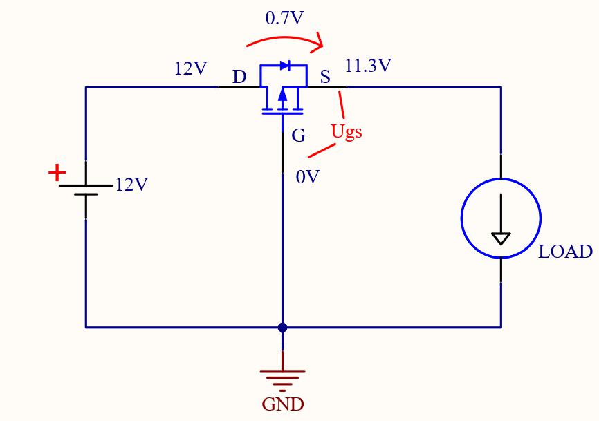 【双创中心】基于pmos的电源防反接电路_二极管