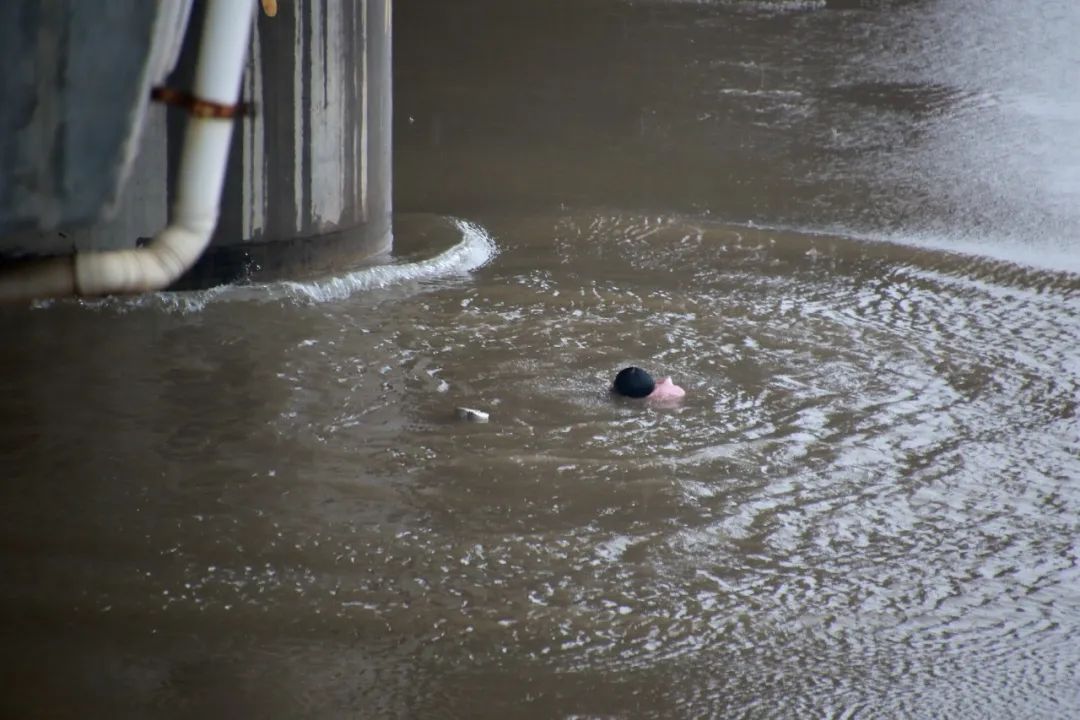 突发大雨中一女孩从临河金川大桥跳下记者与热心市民紧急营救