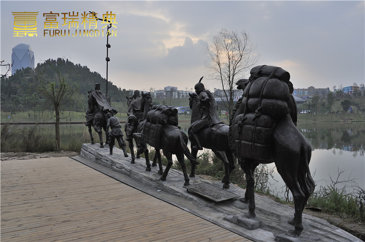 富瑞精典铸铜雕塑四川遂宁鹭栖湖公园丝绸之路