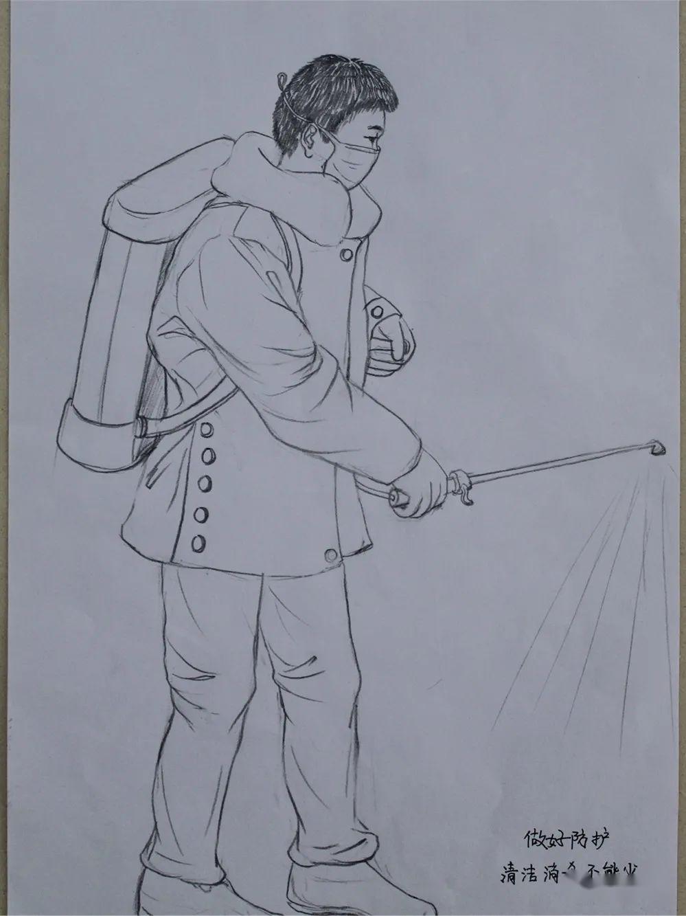 不忘初心牢记使命手绘战疫作品致敬最美逆行者