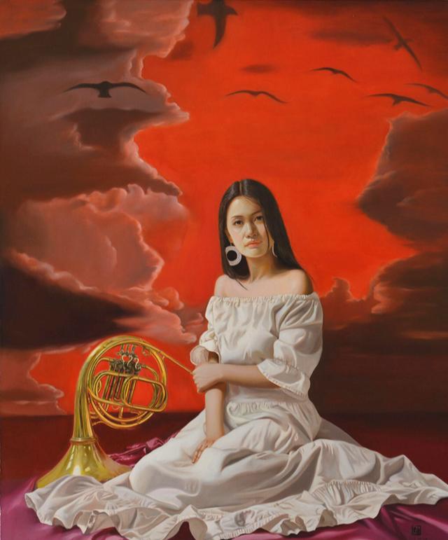 80后艺术家人体油画中的美女成熟而性感