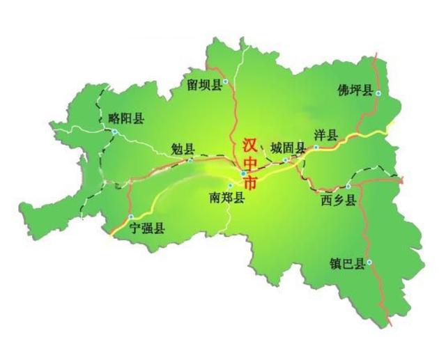 汉中市各县地图全图图片