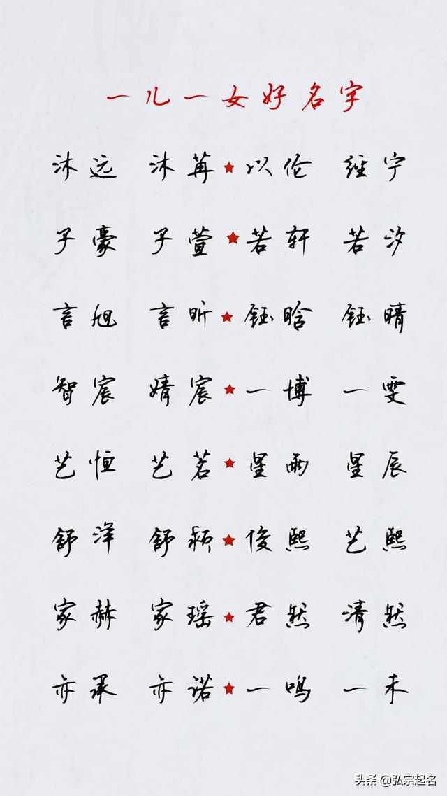 儿女双全共同成长从一个好名字开始兄妹姐弟起名