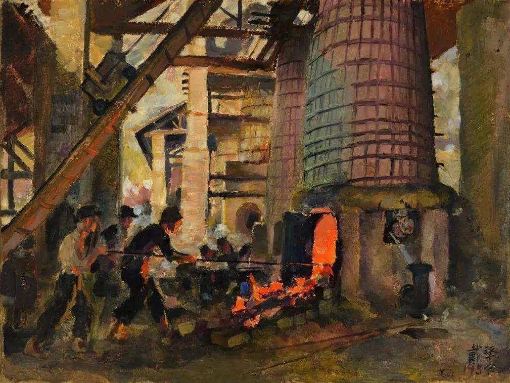 1959年纸本彩墨王府井南口1959年纸本彩墨北京站竣工1959年油画长安街